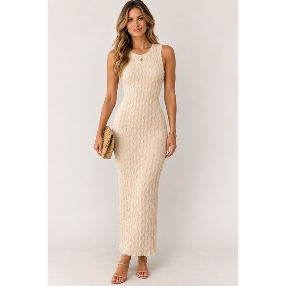12th Tribe Dresses & Skirts - 12th Tribe Textured Sleeveless Maxi Dress Medium